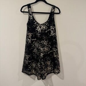 Seven Sins Black & Gold‎ Floral Sleeveless Mini Dress One Size